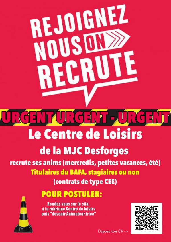 Le Centre de Loisirs recrute